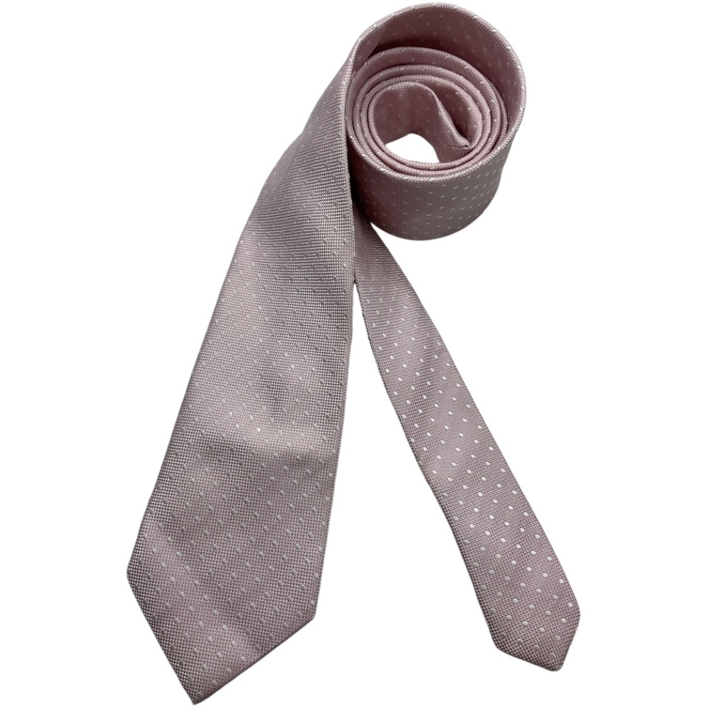 SUITSUPPLY XL Pink Polka Dot Silk LUXURY Tie